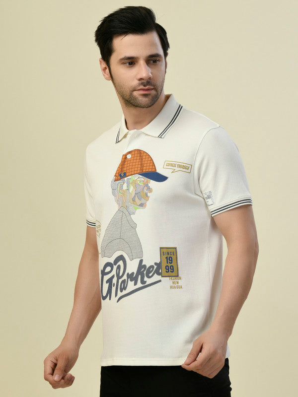 Albion Premium Cyan White Men T-Shirt