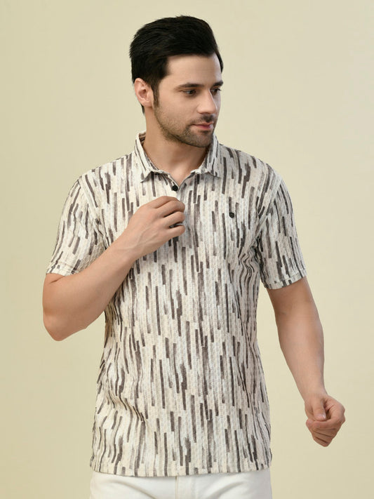 Albion Premium Jaini Cream Men T-Shirt
