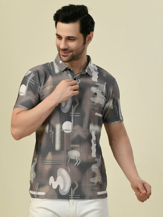 Albion Premium Jaini Grey Men T-Shirt