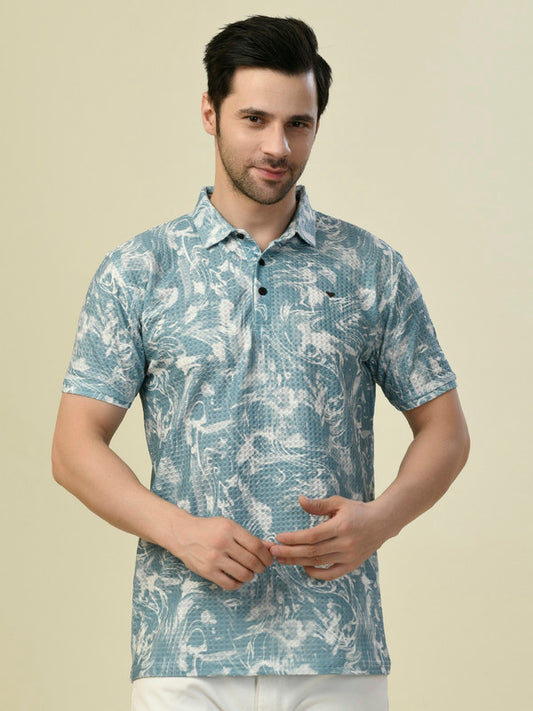 Albion Premium Jaini Blue Men T-Shirt