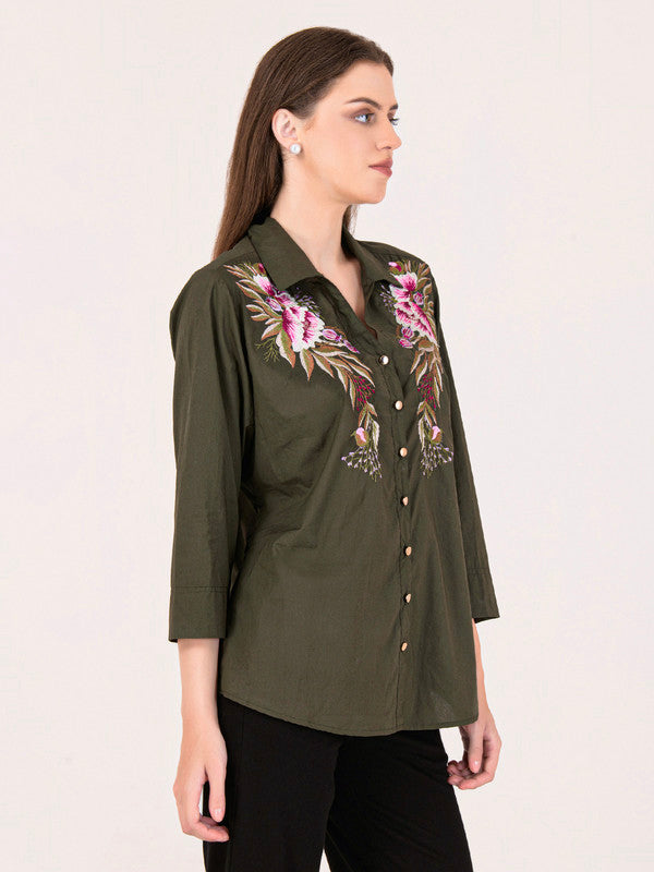 Albion Women D.Olive Smart Shirt