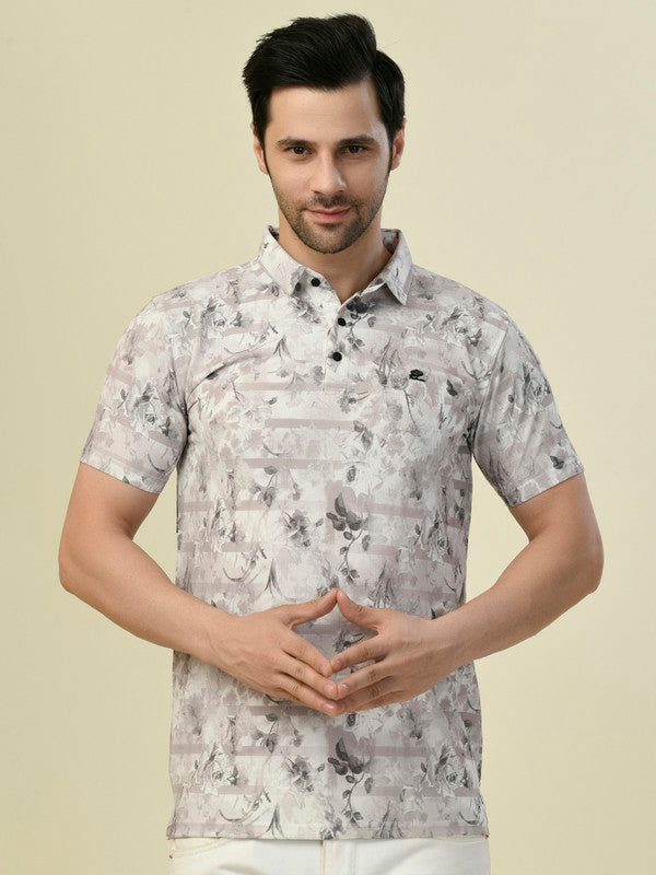 Albion Premium Jaini Grey Men T-Shirt