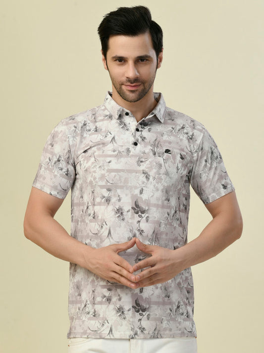 Albion Premium Jaini Grey Men T-Shirt