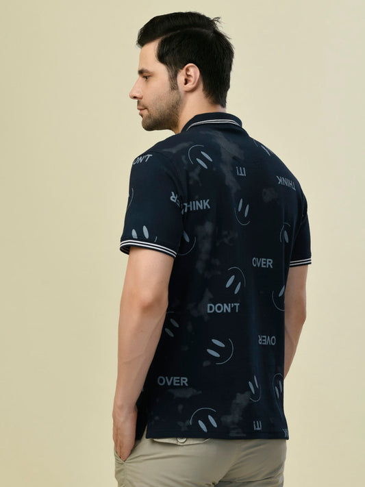 Albion Premium Cyan Navy Men T-Shirt