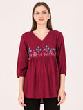 Albion Women Mehroon Smart Top