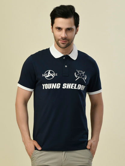 Albion Premium Cyan Navy Men T-Shirt