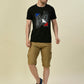 Albion Premium Cyan Black Men T-Shirt