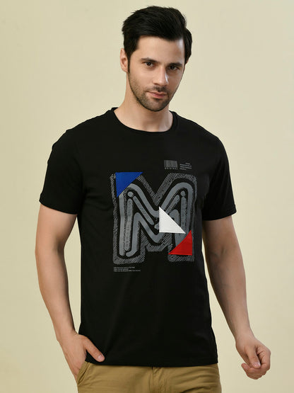 Albion Premium Cyan Black Men T-Shirt