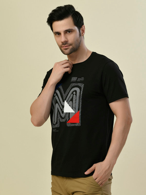 Albion Premium Cyan Black Men T-Shirt