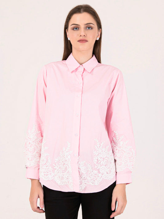 Albion Women Baby Pink Smart Top