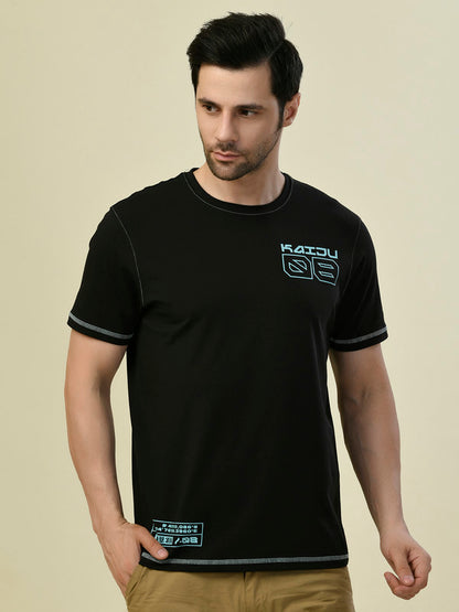 Albion Premium Cyan Black Men T-Shirt