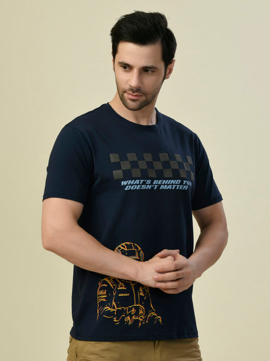 Albion Premium Cyan Navy Men T-Shirt