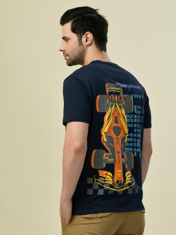Albion Premium Cyan Navy Men T-Shirt