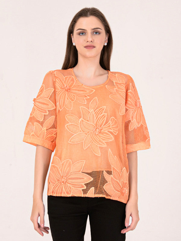 Albion Women Orange Smart Top