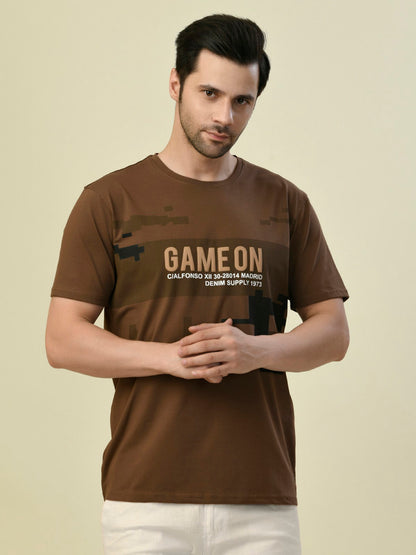 Albion Premium Cyan D.Brown Men T-Shirt