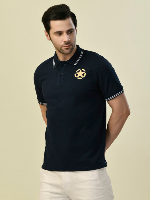 Albion Premium Cyan Navy Men T-Shirt