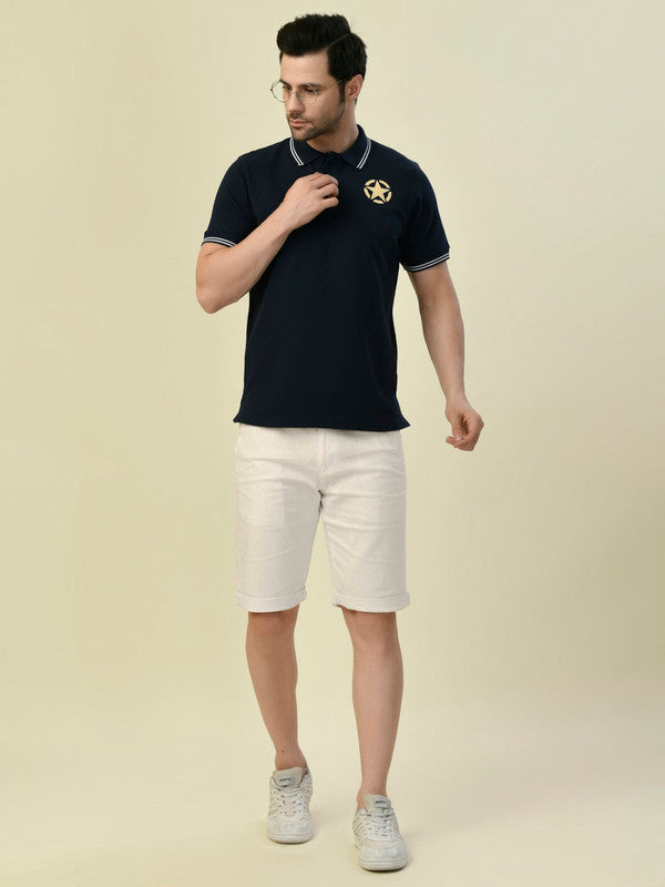 Albion Premium Cyan Navy Men T-Shirt