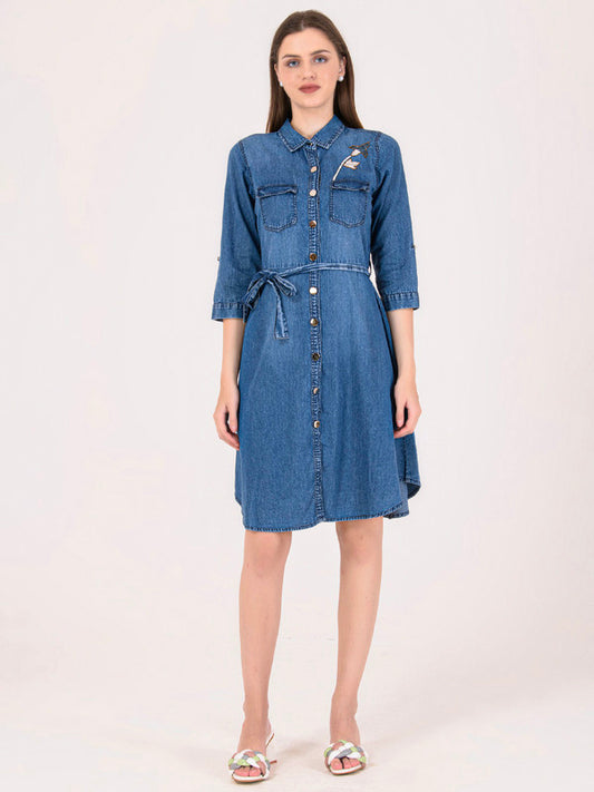 Albion Women Blue Smart Dress