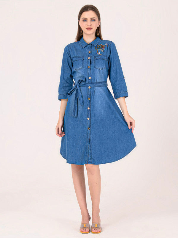 Albion Women Blue Smart Dress