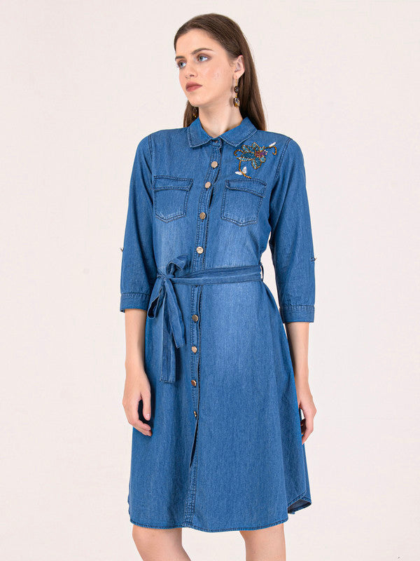 Albion Women Blue Smart Dress