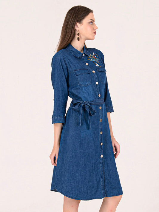 Albion Women Blue Smart Dress