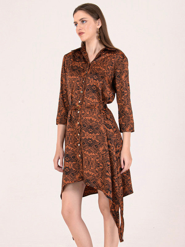 Albion Women Rust Smart Dress
