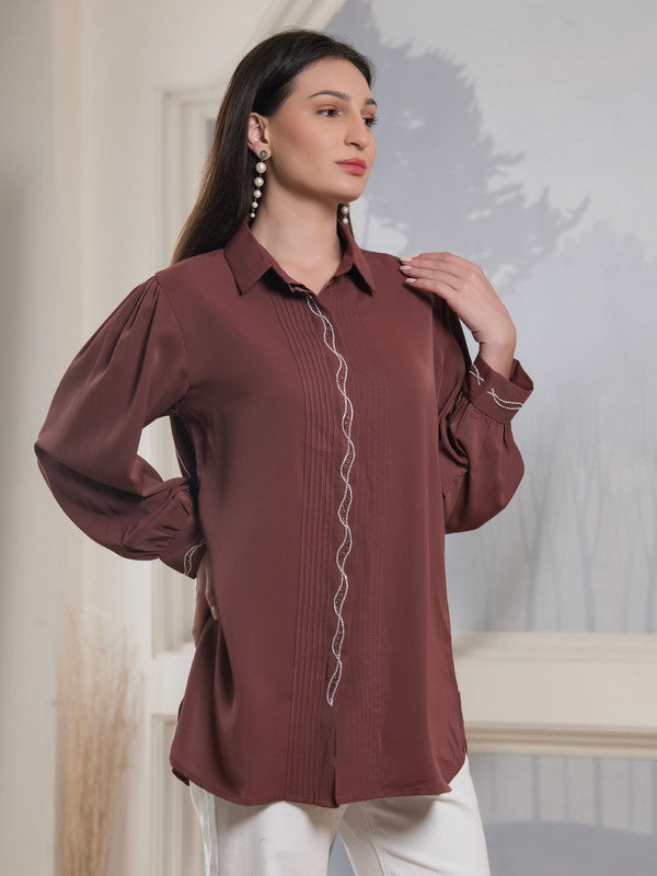 Albion Smart Ladies Brown Top