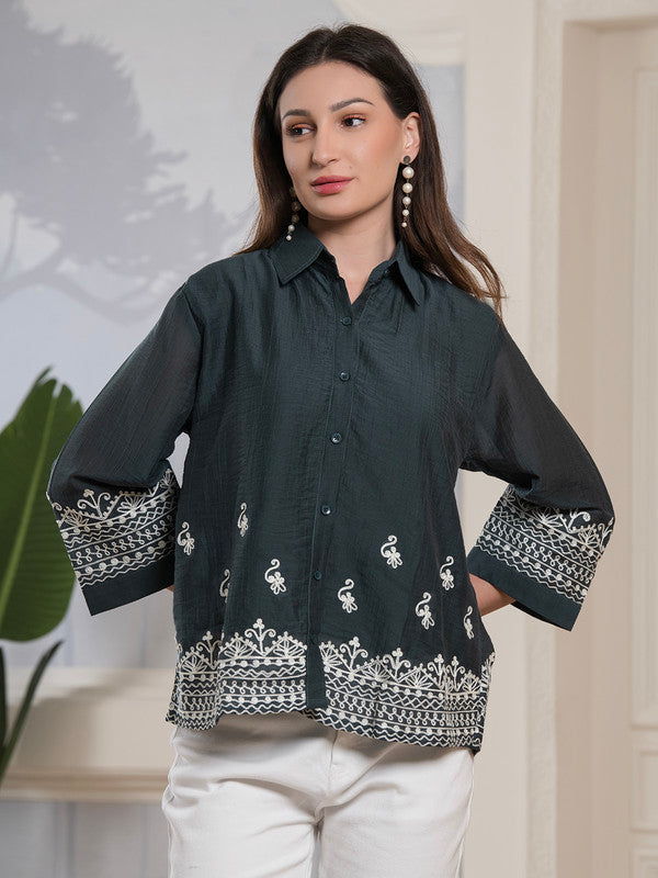 Albion Smart Ladies Green Top