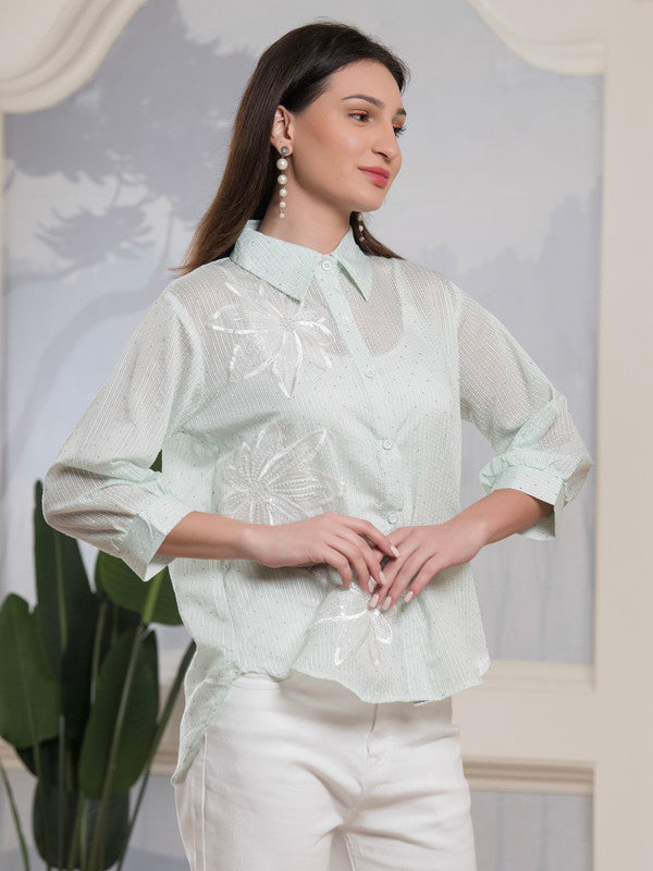 Albion Smart Ladies Green Top