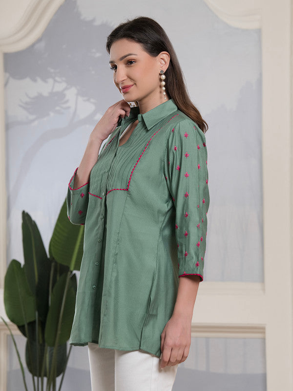 Albion Smart Ladies Green Top