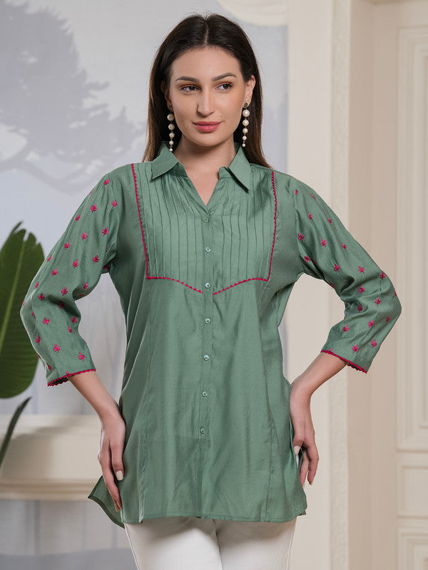 Albion Smart Ladies Green Top