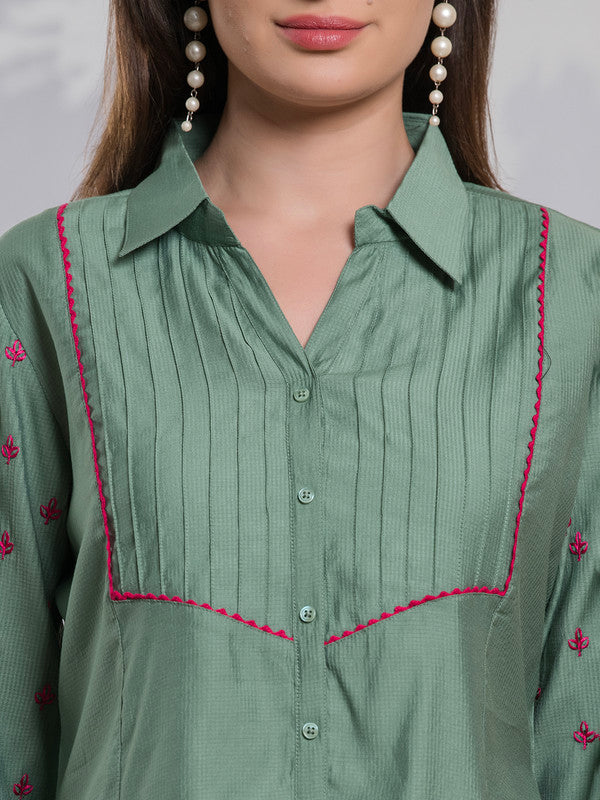 Albion Smart Ladies Green Top
