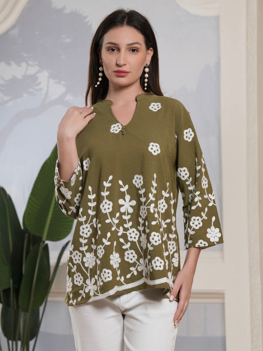 Albion Smart Ladies Green Top