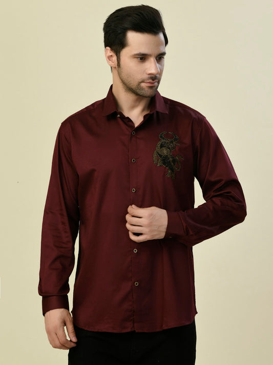 Albion Premium Manzon Wine Men Shirt