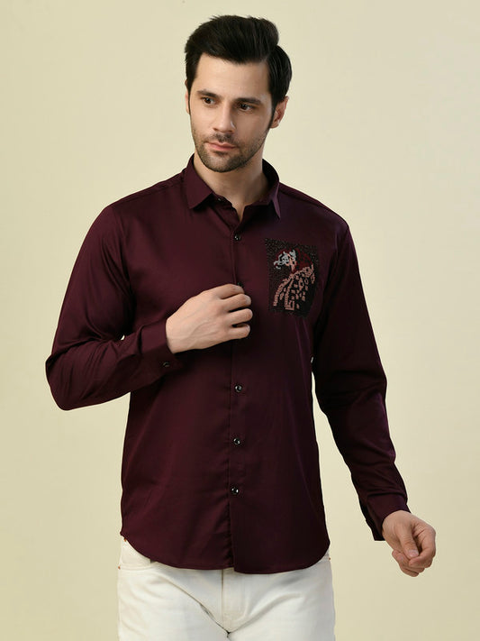 Albion Premium Flirt Wine Men Shirt