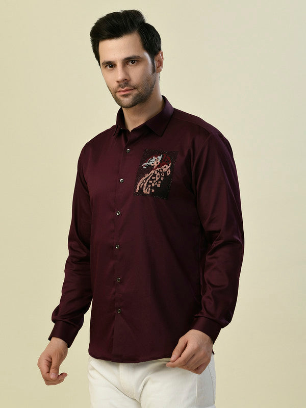 Albion Premium Flirt Wine Men Shirt