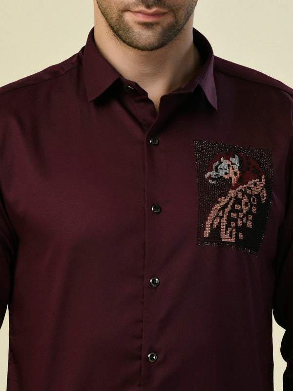 Albion Premium Flirt Wine Men Shirt