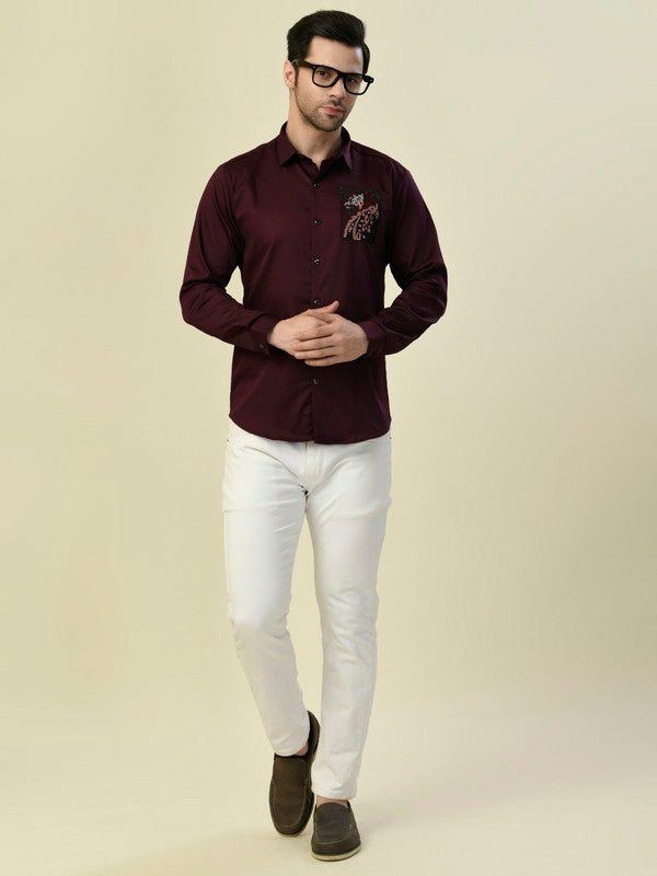 Albion Premium Flirt Wine Men Shirt