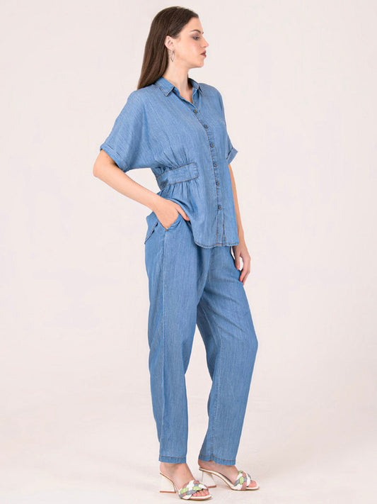Albion Women Blue Smart Co-ord sets