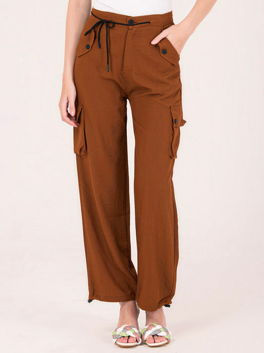 Albion Women Mehroon Smart Trousers