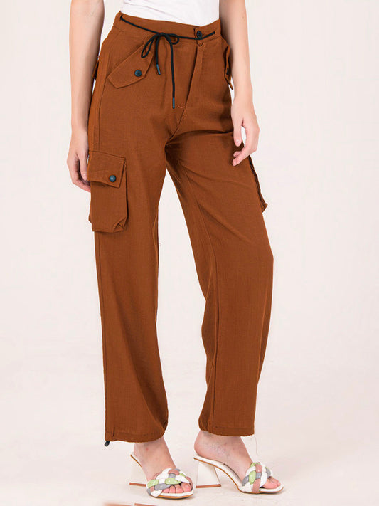 Albion Women Mehroon Smart Trousers
