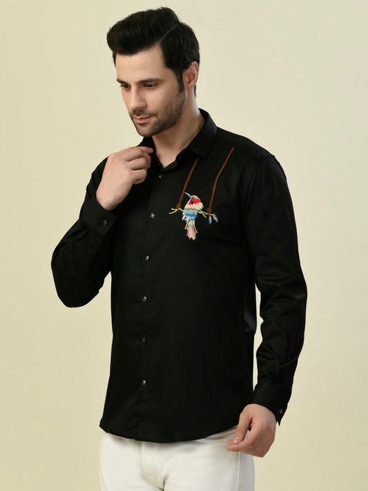 Albion Premium Manzon Black Men Shirt