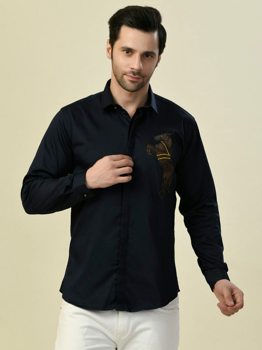 Albion Premium Manzon Blue Men Shirt