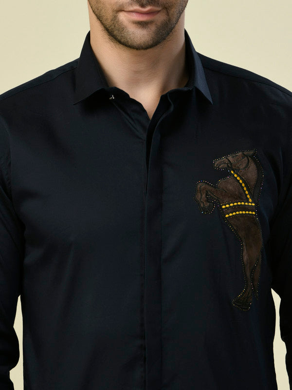 Albion Premium Manzon Blue Men Shirt