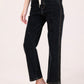 Albion Women Black Smart Straight Jeans