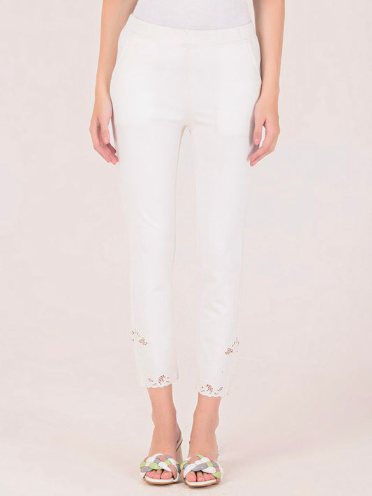 Albion Women White Smart Trousers