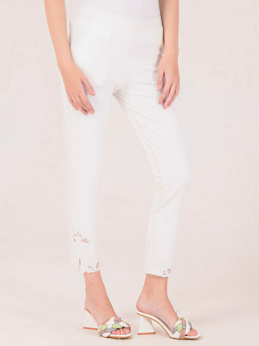 Albion Women White Smart Trousers