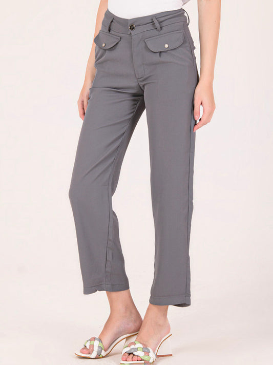 Albion Women Grey Smart Trousers