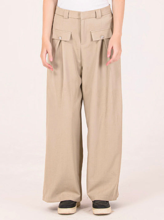 Albion Women Beige Smart Trousers