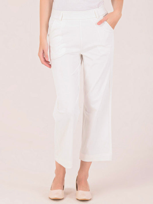 Albion Women White Smart Trousers